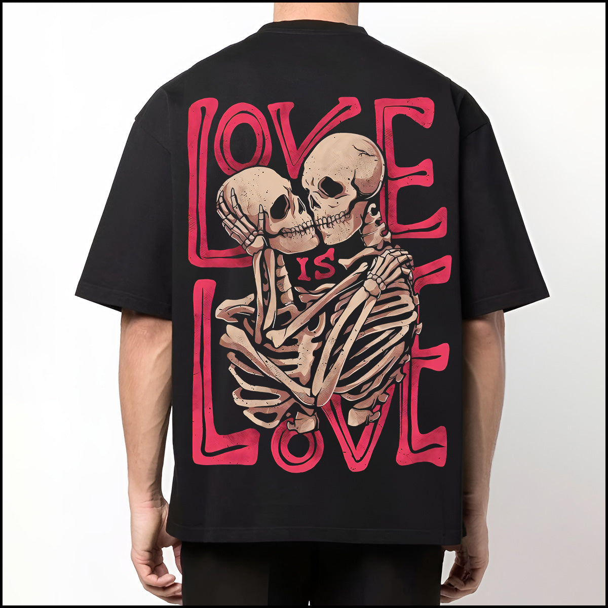 Black, Back Printed, Oversized, VALENTINE