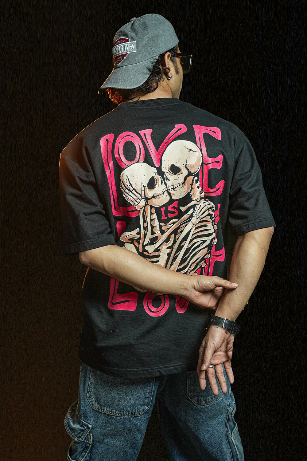 Black, Back Printed, Oversized, VALENTINE